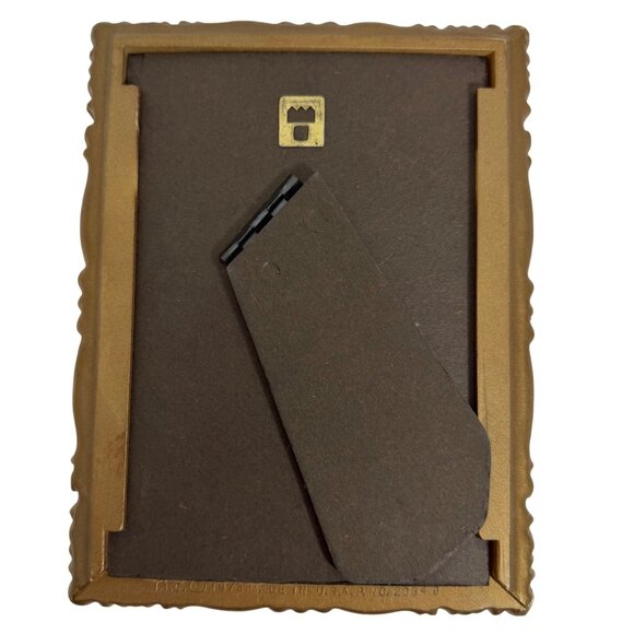 1973 Ornate Gold-Tone 5x7 Photo Frame By IIC MCM Made In USA Hang or Standing - Picture 6 of 7